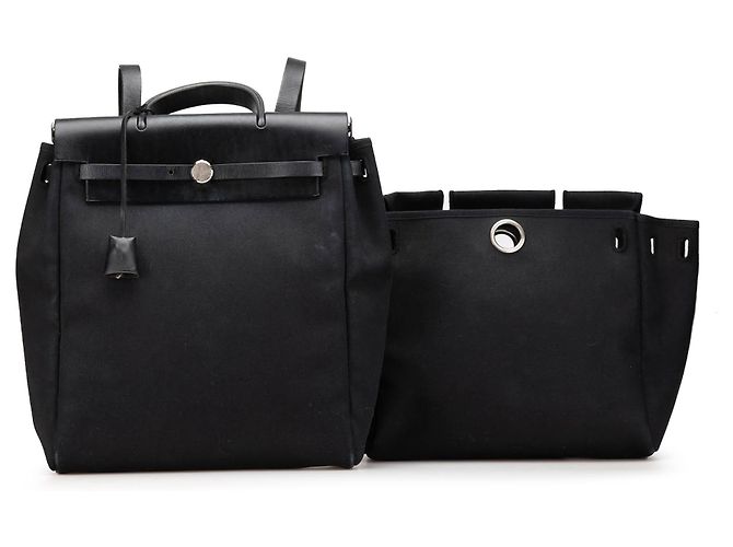 Hermès Schwarzer Toile Herbag GM Rucksack - Ansicht 16