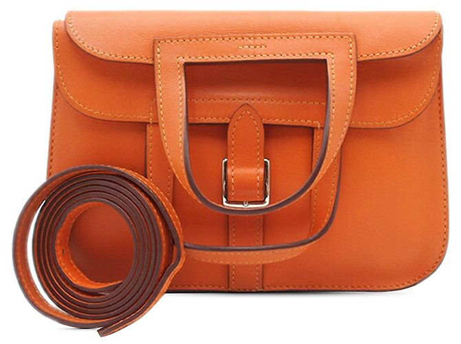 Hermès Arancione Mini Swift Halzan 22 - vista 16