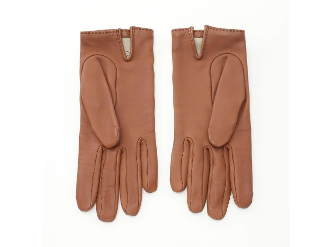 Hermès Luvas de couro Hermes Kelly Marrom - vista 3