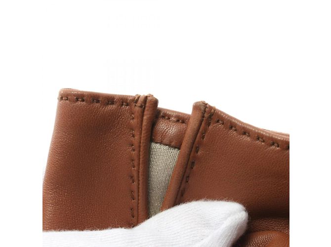 Hermès Luvas de couro Hermes Kelly Marrom - vista 7