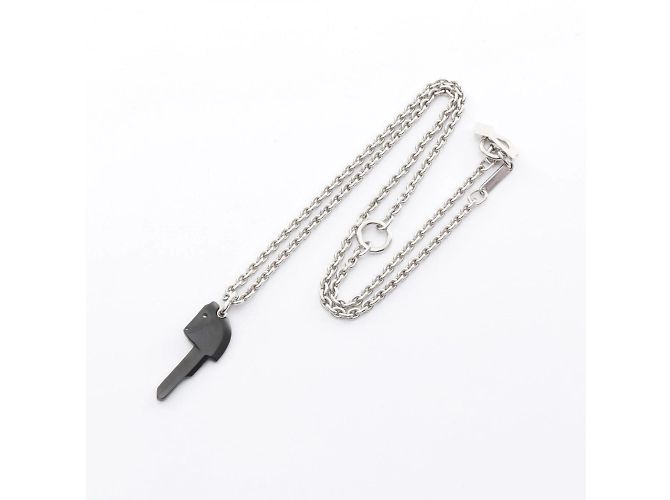 Hermès Collar Cle Cheval Hermes Negro Plata - vista 4