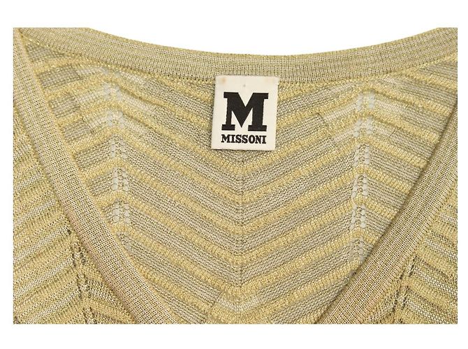 M Missoni Missoni Gold Shiny Strickkleid Mini Golden - Ansicht 3