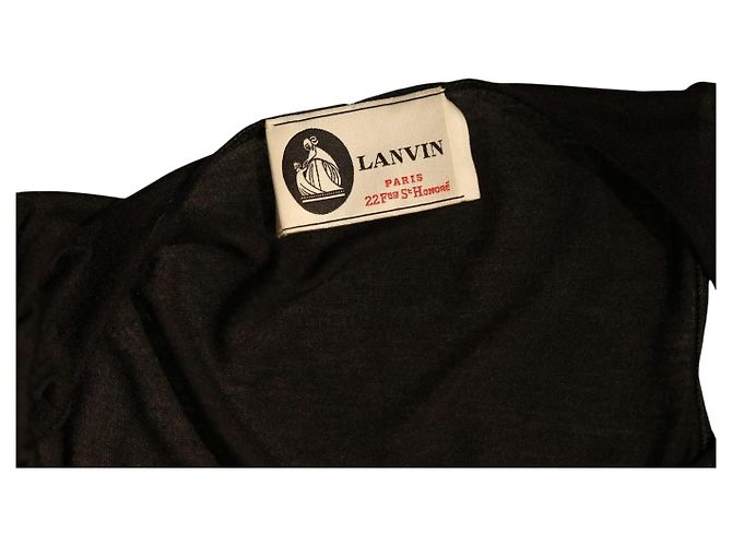 Lanvin Schwarzes Viskose Kleid asymmetrisch drapiert S - Ansicht 3