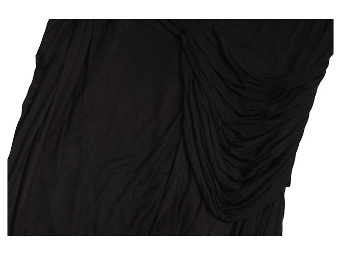Lanvin Schwarzes Viskose Kleid asymmetrisch drapiert S - Ansicht 5