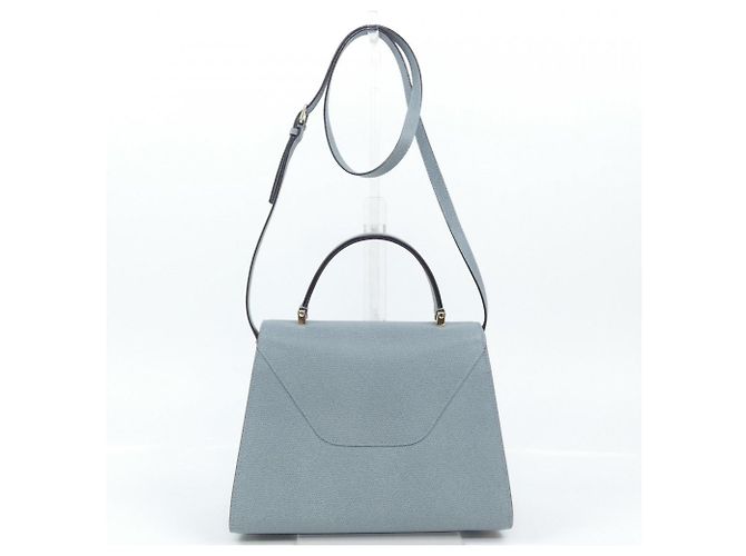 Borsa in pelle blu Valextra - vista 3