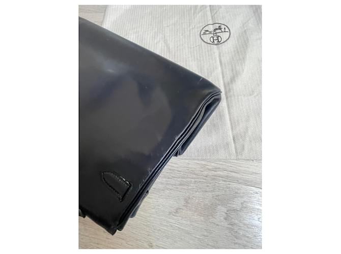 Kelly Borsa Hermès in pelle blu navy - vista 16