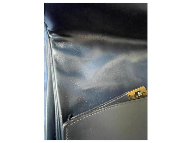 Kelly Borsa Hermès in pelle blu navy - vista 17