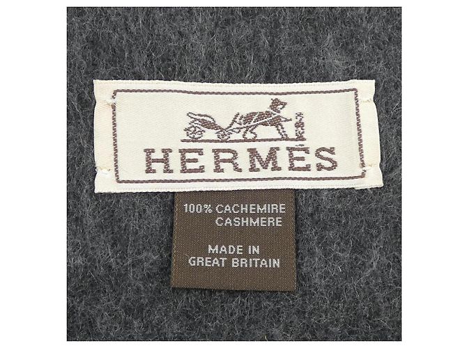 Stola in cashmere Hermès Marrone Nero - vista 3
