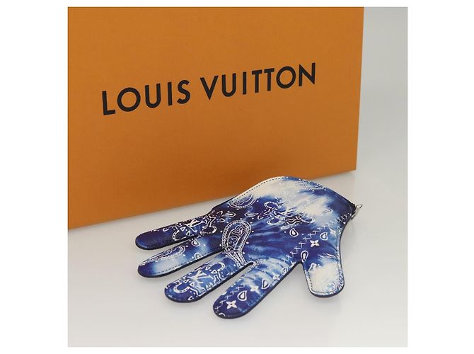 LOUIS VUITTON Monogram Bandana Pochette HIGH 5 Bianco Blu M81410 LV Auth BA1543SM - vista 12