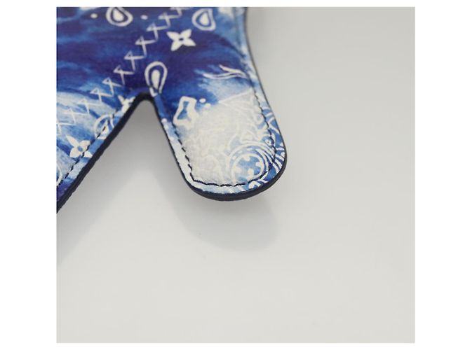 LOUIS VUITTON Monogram Bandana Pochette HIGH 5 Bianco Blu M81410 LV Auth BA1543SM - vista 14