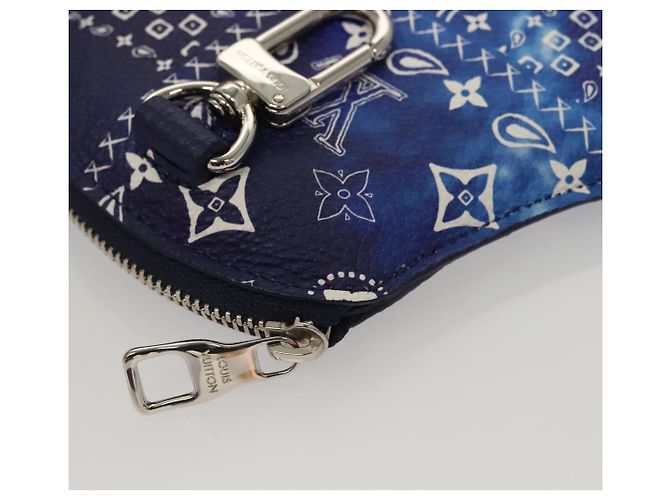 LOUIS VUITTON Monogram Bandana Pochette HIGH 5 Bianco Blu M81410 LV Auth BA1543SM - vista 21