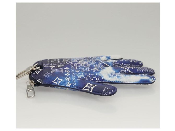LOUIS VUITTON Monogram Bandana Pochette HIGH 5 Bianco Blu M81410 LV Auth BA1543SM - vista 3