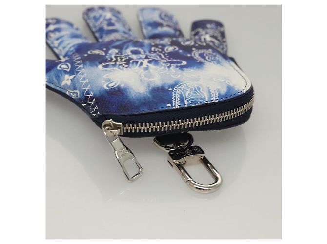 LOUIS VUITTON Monogram Bandana Pochette HIGH 5 Bianco Blu M81410 LV Auth BA1543SM - vista 5