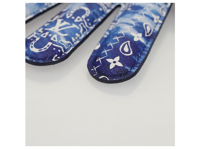 LOUIS VUITTON Monogram Bandana Pochette HIGH 5 Bianco Blu M81410 LV Auth BA1543SM - vista 7