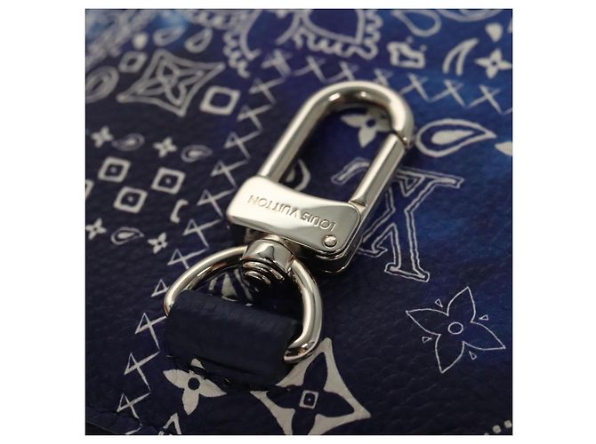 LOUIS VUITTON Monogram Bandana Pochette HIGH 5 Bianco Blu M81410 LV Auth BA1543SM - vista 9