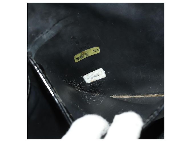 CHANEL Vanity Pouch Lackleder 2way Schwarz Gold CC Auth bs24264 Golden - Ansicht 12