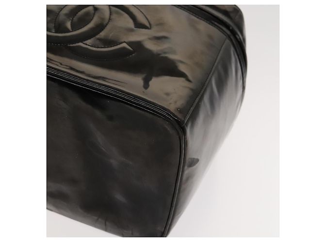 CHANEL Vanity Pouch Lackleder 2way Schwarz Gold CC Auth bs24264 Golden - Ansicht 15