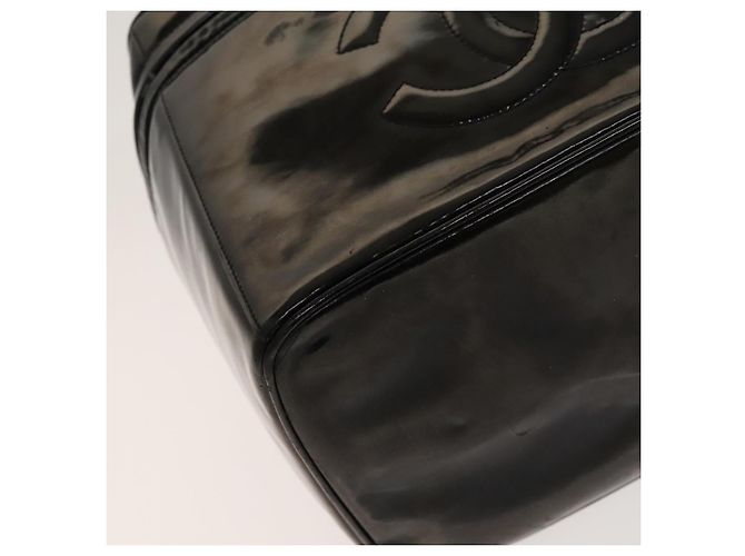 CHANEL Vanity Pouch Lackleder 2way Schwarz Gold CC Auth bs24264 Golden - Ansicht 16