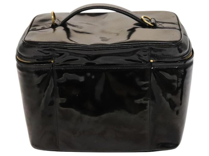CHANEL Vanity Pouch Lackleder 2way Schwarz Gold CC Auth bs24264 Golden - Ansicht 2