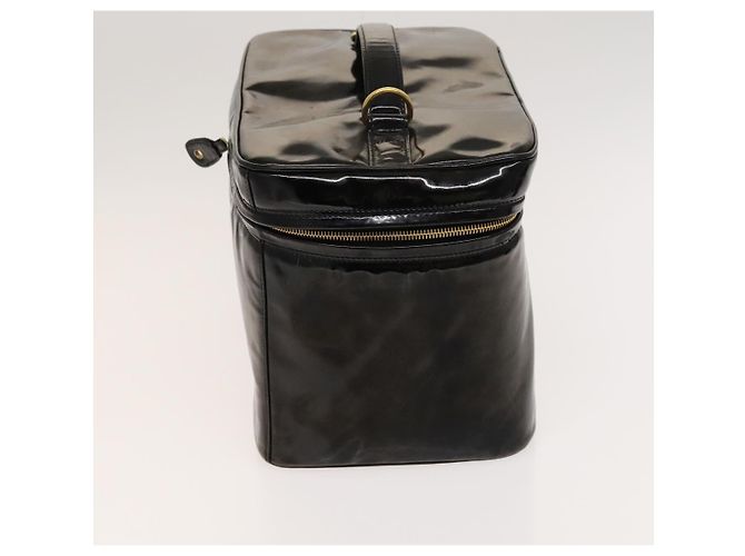 CHANEL Vanity Pouch Lackleder 2way Schwarz Gold CC Auth bs24264 Golden - Ansicht 4