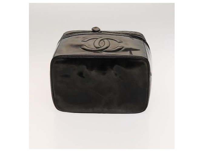 CHANEL Vanity Pouch Lackleder 2way Schwarz Gold CC Auth bs24264 Golden - Ansicht 5