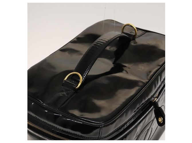 CHANEL Vanity Pouch Lackleder 2way Schwarz Gold CC Auth bs24264 Golden - Ansicht 6