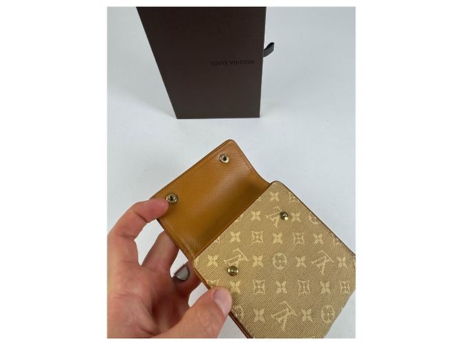 Vintage Louis Vuitton Canvas Monogram Wallet Yellow white Beige - view 10