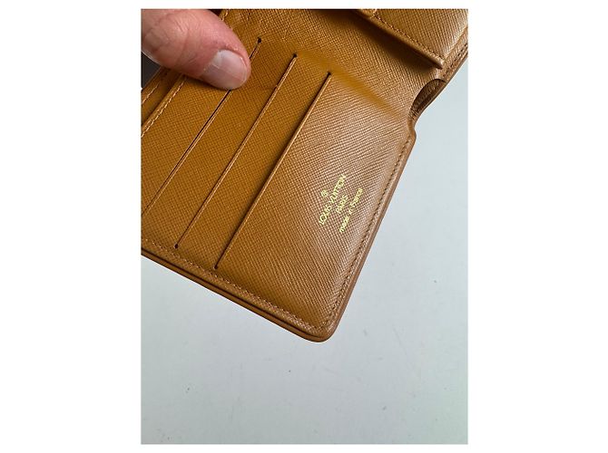 Vintage Louis Vuitton Canvas Monogram Wallet Yellow white Beige - view 6