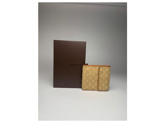Vintage Louis Vuitton Canvas Monogram Wallet Yellow white Beige - view 7
