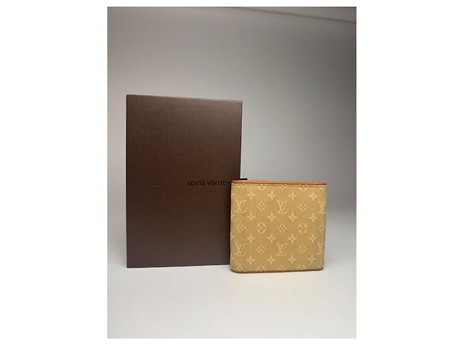 Vintage Louis Vuitton Canvas Monogram Wallet Yellow white Beige - view 8