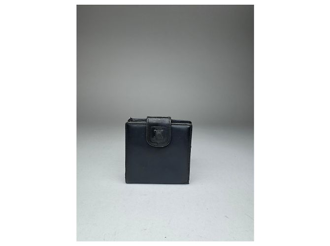 Céline Vintage Celine Paris leather Wallet navy Navy blue - view 13