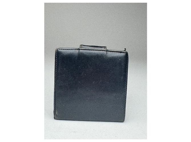 Céline Vintage Celine Paris leather Wallet navy Navy blue - view 2