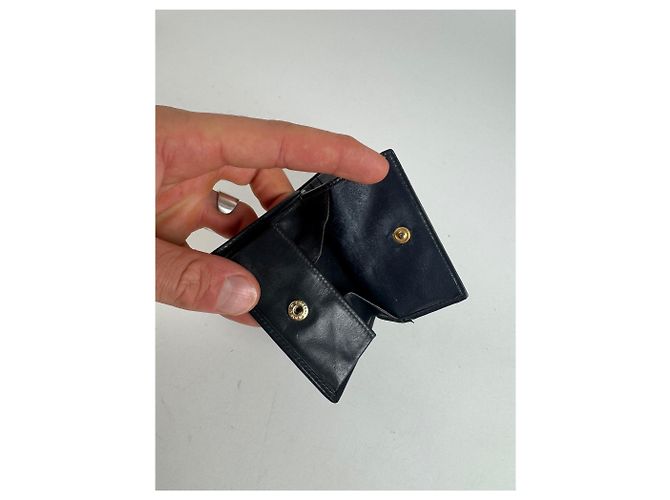 Céline Vintage Celine Paris leather Wallet navy Navy blue - view 8