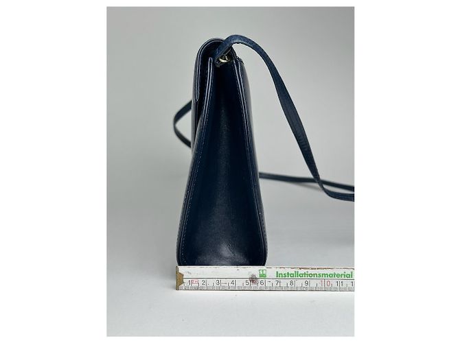 Vintage Givenchy 4G Leder Tasche Marineblau - Ansicht 10