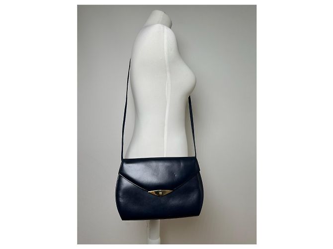 Vintage Givenchy 4G Leder Tasche Marineblau - Ansicht 3