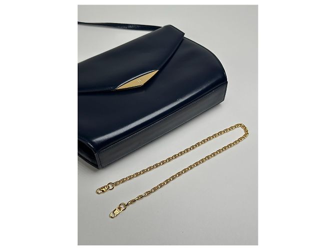 Vintage Givenchy 4G Leder Tasche Marineblau - Ansicht 6