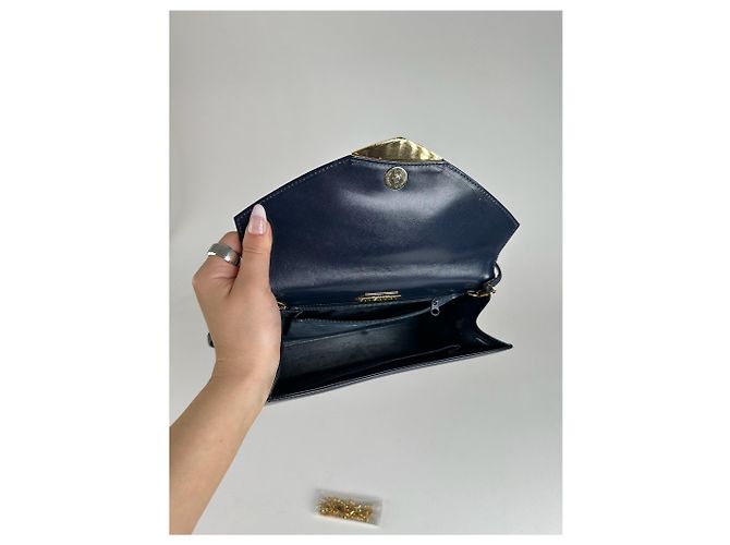 Vintage Givenchy 4G Leder Tasche Marineblau - Ansicht 7