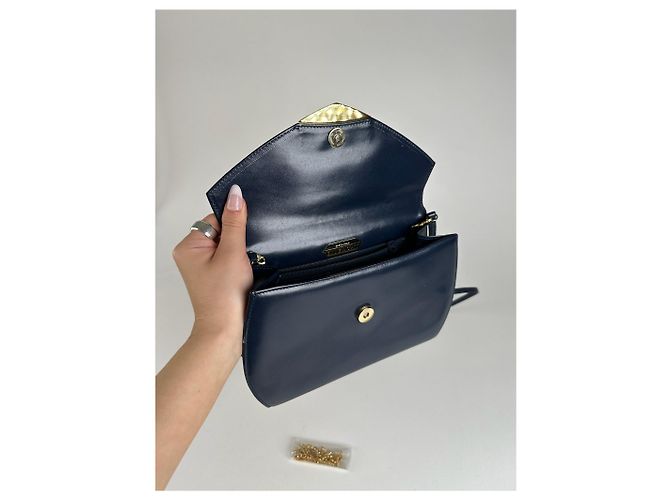 Vintage Givenchy 4G Leder Tasche Marineblau - Ansicht 8
