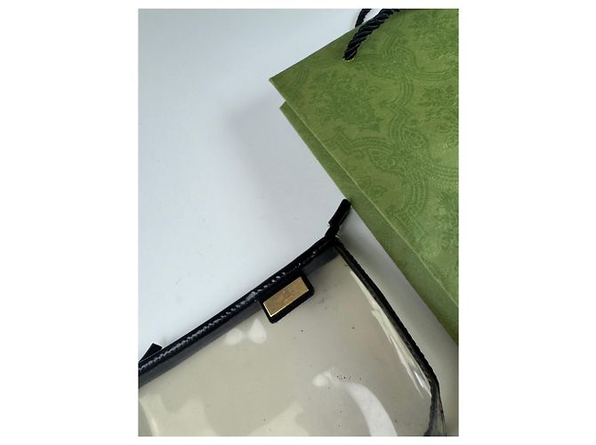 Clutch vintage in PVC trasparente di Gucci Nero - vista 11