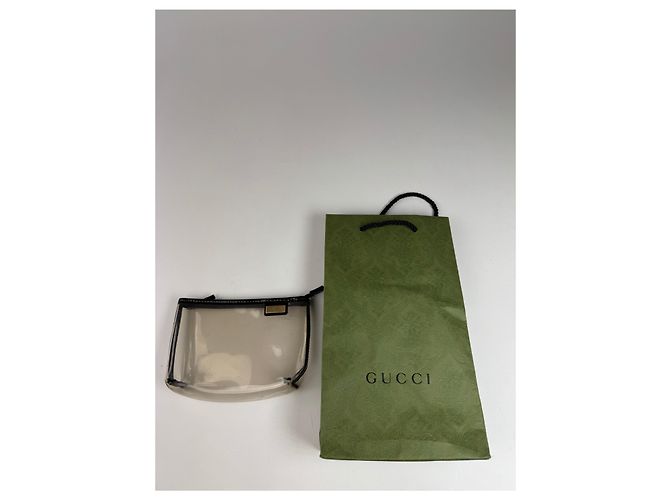 Clutch vintage in PVC trasparente di Gucci Nero - vista 12