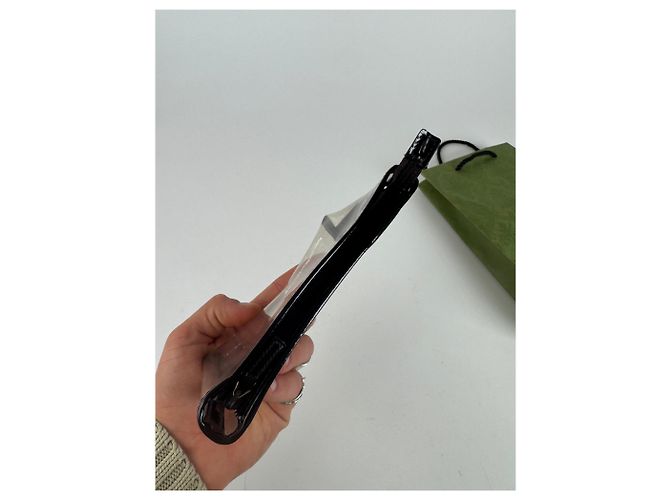 Clutch vintage in PVC trasparente di Gucci Nero - vista 6