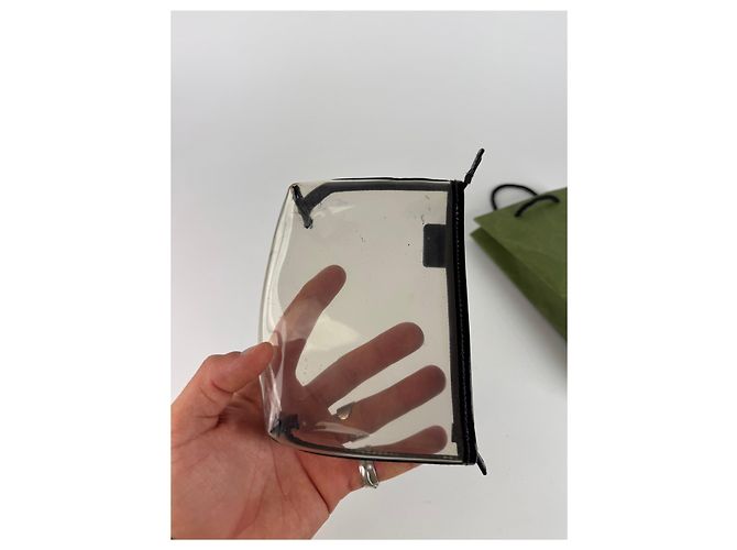 Clutch vintage in PVC trasparente di Gucci Nero - vista 7