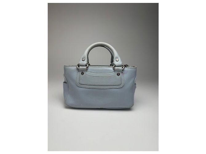 Céline Vintage Celine babyblaue Leder-Mini-Tasche Türkis - Ansicht 10