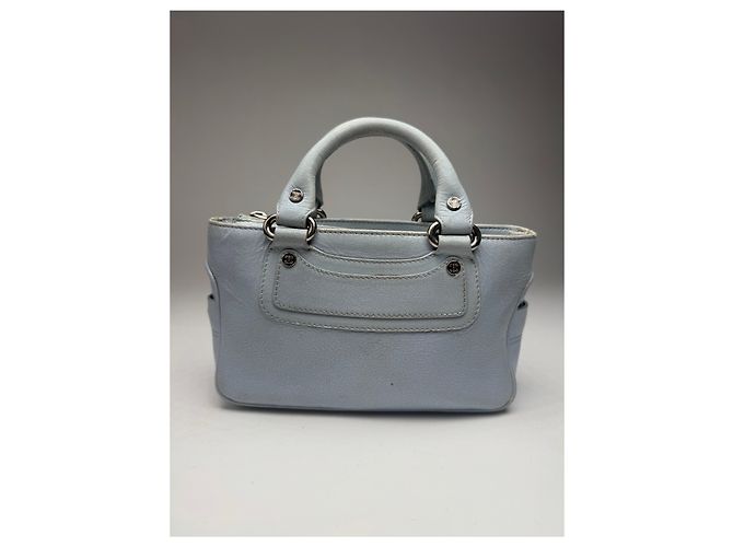 Céline Vintage Celine babyblaue Leder-Mini-Tasche Türkis - Ansicht 12