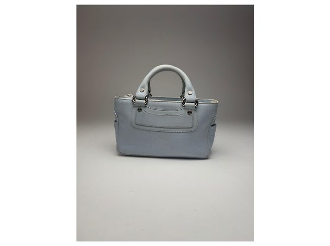 Céline Vintage Celine babyblaue Leder-Mini-Tasche Türkis - Ansicht 13