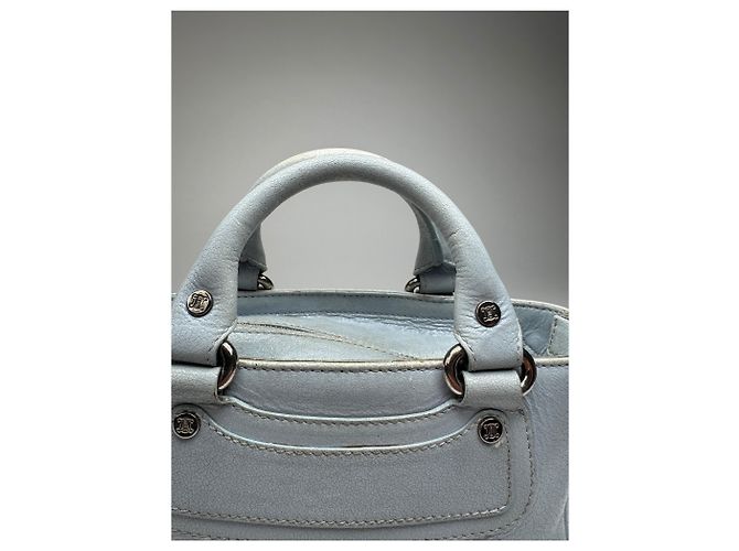 Céline Vintage Celine babyblaue Leder-Mini-Tasche Türkis - Ansicht 2