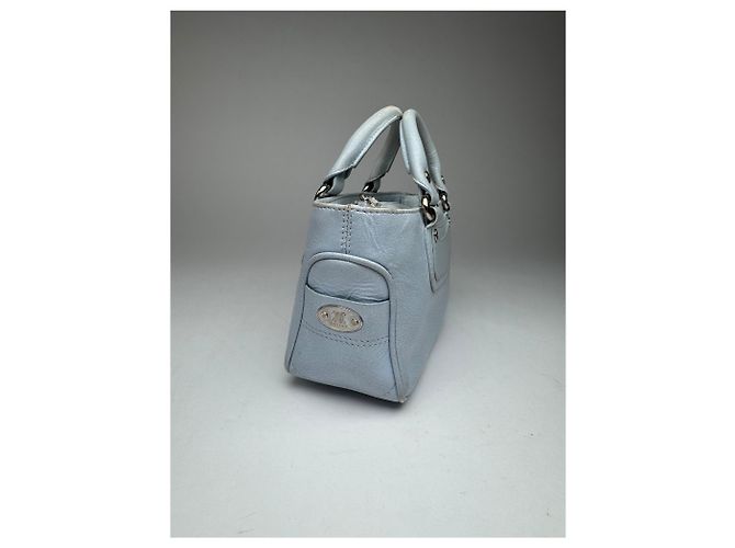 Céline Vintage Celine babyblaue Leder-Mini-Tasche Türkis - Ansicht 3