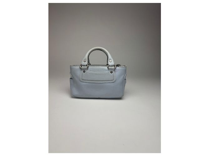 Céline Vintage Celine babyblaue Leder-Mini-Tasche Türkis - Ansicht 4