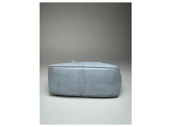 Céline Vintage Celine babyblaue Leder-Mini-Tasche Türkis - Ansicht 8