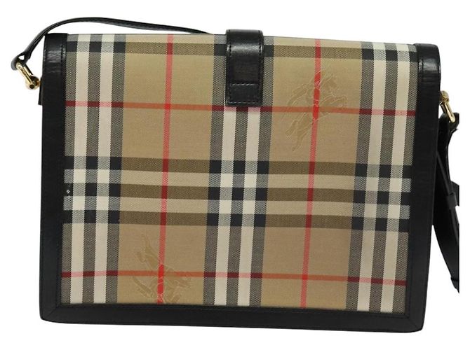 Autre Marque Borsa a spalla Burberrys Nova Check in tela beige oro nero Auth BD1811 D'oro - vista 2